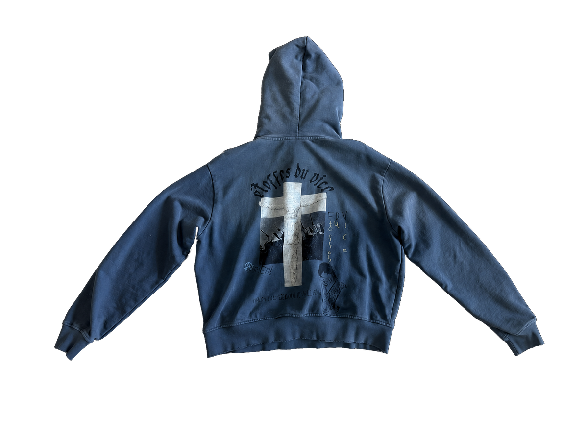Navy Sinner Hoodie back product image